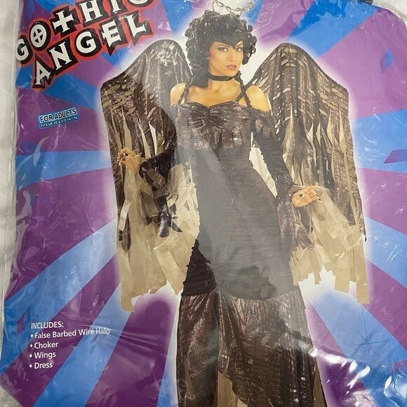 Gothic Dark Fallen Angel Fancy Dress Costume - Picture 9 of 9